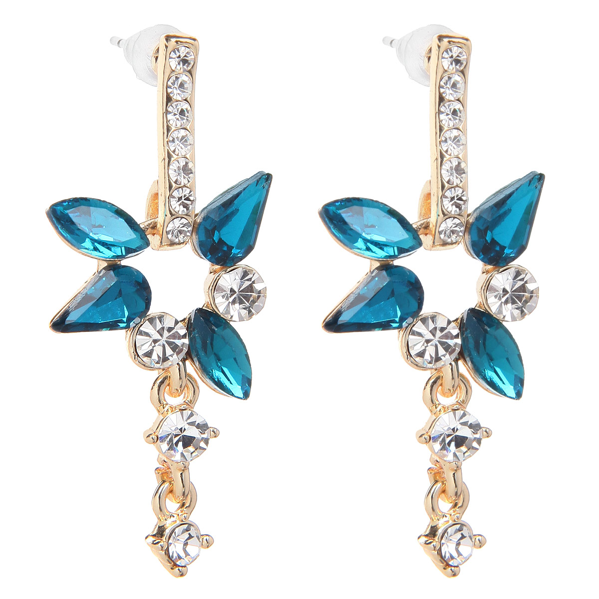 Серьги Taya, цвет: золотистый, синий. T-B-10024-EARR-GL.D.BLUET-B-10024-EARR-GL.D.BLUE Серьги Taya, цвет: золотистый, синий. T-B-10024-EARR-GL.D.BLUET-B-10024-EARR-GL.D.BLUEОчаровательные серьги с подвесками Taya станут изысканным дополнением вашего образа. Серьги выполнены из гипоаллергенного ювелирного сплава на основе латуни. Сплав не содержит свинец и никель. Серьги-гвоздики с силиконовой заглушкой. Удивительно и совершенно неповторимое украшение. Ассиметрия вкупе с геометрически правильной огранкой кристалла становится идеальным вариантом для вечернего выхода. Оригинальные серьги модного дизайна создают яркий и запоминающийся образ.