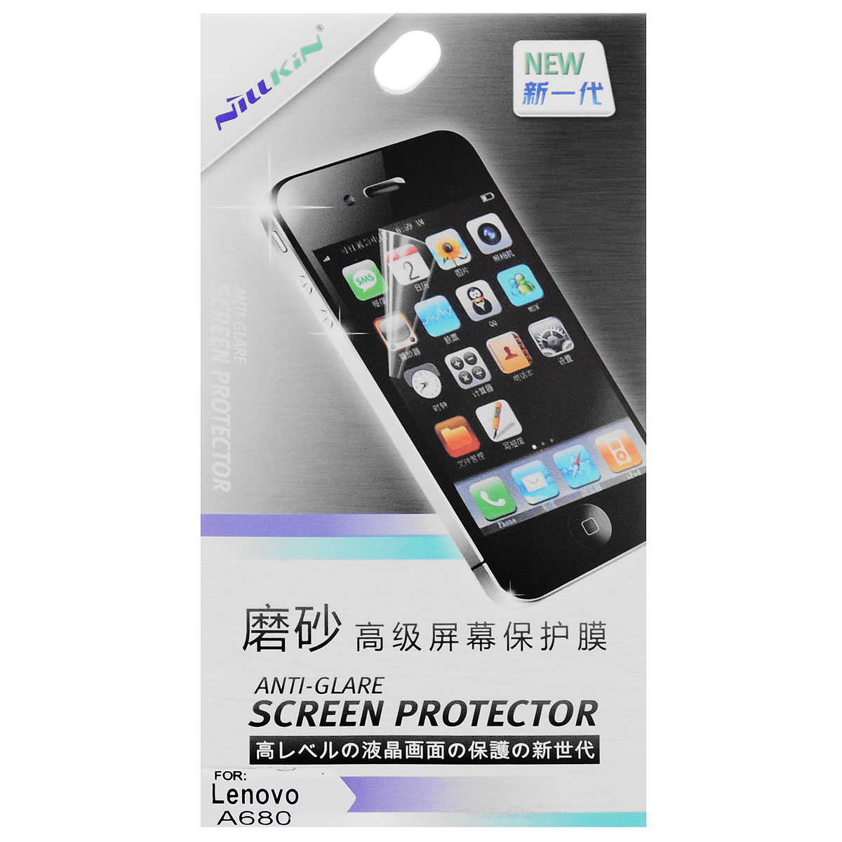 Nillkin Screen Protector защитная пленка для Lenovo A680, матоваяSP-049 Nillkin Screen Protector защитная пленка для Lenovo A680, матоваяSP-049Защитная пленка Nillkin Screen Protector для Lenovo A680 сохраняет экран смартфона гладким и предотвращает появление на нем царапин и потертостей. Структура пленки позволяет ей плотно удерживаться без помощи клеевых составов. Пленка практически незаметна на экране смартфона и сохраняет все характеристики цветопередачи и чувствительности сенсора.
