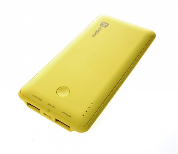 Harper PB-6001, Lime внешний аккумуляторPB-6001 lime Harper PB-6001, Lime внешний аккумуляторPB-6001 limeHarper PB-6001 - мобильный внешний аккумулятор, предназначенный для подзарядки таких устройств как телефон, плеер, планшет, цифровой камеры, электронная книга. Это устройство будет великолепным помощников в ситуации, когда вы находитесь вне дома, а у нужного устройства закончился заряд батареи. Данная модель имеет два USB разъема, через которые будет происходить заряд необходимого устройства. На корпусе имеется световой индикатор, который будет сигнализировать о состояние заряда внешнего аккумулятора.