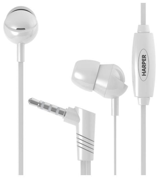 Harper HV-102, White наушникиHV-102 white Harper HV-102, White наушникиHV-102 whiteМодель наушников Harper HV-102 предлагается в трех цветах: черном, белом и красном. Наушники оснащены встроенным микрофоном, а также пультом для быстрого и удобного переключения между музыкой и вызовами. L-образный штекер наушников Harper HV-102 обеспечит прочность и долговечность кабеля, а для обеспечения максимального комфорта в комплекте идут силиконовые накладки 3 разных размеров для максимального комфорта.