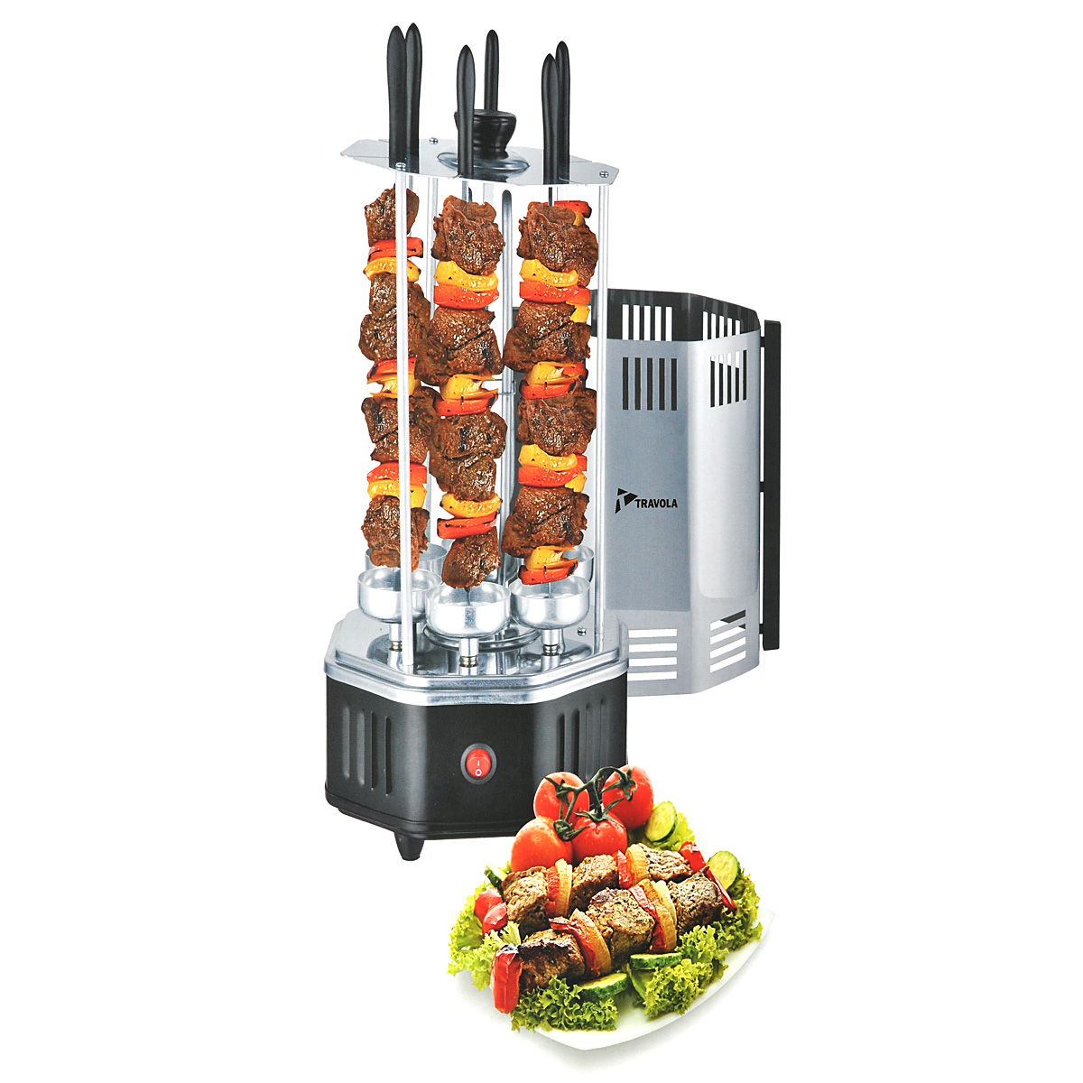 Travola BQ361 электрошашлычницаBQ361 Travola BQ361 электрошашлычницаBQ361Travola BQ361 - электрошашлычница, с помощью которой можно приготовить вкусный и ароматный шашлык не выходя из дома. Мясо, птица, овощи или рыба - все это будет равномерно прожарено через 15 минут благодаря вращающимся шампурам. Чашечки помогут собрать весь жир, что облегчит последующий уход за прибором. Частота вращения шампуров: 2 об/мин. Максимальная загрузка: 1 кг.
