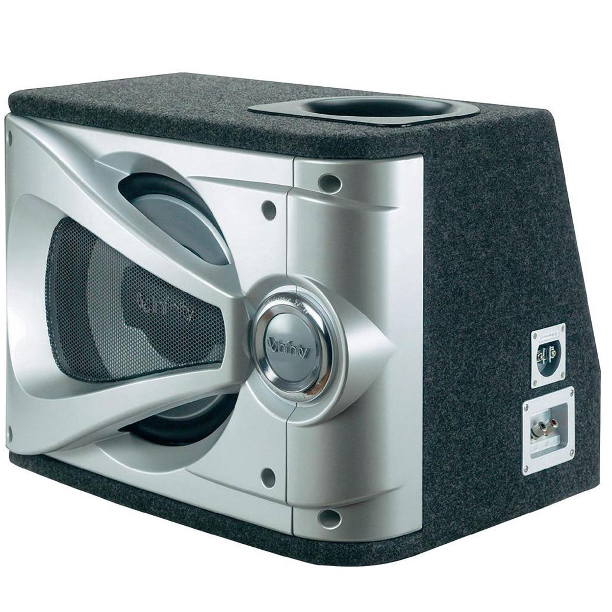 Infinity REF1240SE сабвуфер корпусной пассивныйREF1240SE Infinity REF1240SE сабвуфер корпусной пассивныйREF1240SEInfinity REF-1240se – не просто корпусной автомобильный сабвуфер. Это дизайнерский арт-объект, который представляет собой серебристый корпус с изысканными изгибами и обводами, имеющий подсветку диффузора и решетки голубого цвета, а также элегантно оттененный черным верхом. Звучит Infinity REF-1240se под стать своему внешнему виду. Несмотря на номинальную мощность в 300 Вт, на пиковых нагрузках этот сабвуфер способен выдать 1200 RMS. Это позволяет даже на высоких уровнях громкости, близких к предельным, слушать музыку без искажений. Чистоте звучания способствует революционная фирменная конструкция фазоинвертора Slipstream. Порт имеет сечение в середине намного меньше, чем у выхода, благодаря чему воздух при движении диффузора вперед сжат, при движении назад - разрежен. На практике пользователь получает очень мощный бас при минимальном шуме от фазоинвертора. 300-мм диффузор Infinity REF-1240se выполнен из полипропилена по фирменной технологии Plus...