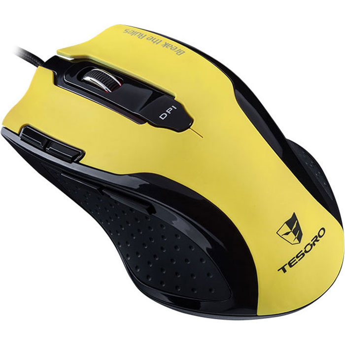 Tesoro Shrike TS-H2L, Yellow игровая мышь0799430373456 Tesoro Shrike TS-H2L, Yellow игровая мышь0799430373456Игровая мышь Tesoro Shrike TS-H2L оборудована продвинутым лазерным сенсором разрешением 5600 DPI, что позволяет игроку осуществлять точнейший контроль в RTS и RPG. Гибкая система настройки разрешения и возможность его регулировки на лету откроют перед вами новые горизонты! Удобная форма и резиновые вставки по бокам позволят играть долго и напряженно, а система регулировки веса поможет точно настроить мышь под себя. 5 режимов переключения DPI: 800/1600/3200/4800/5600 До 8 макросов может быть сохранено в каждом из 5 профилей 128 Кб встроенной памяти Регулируемая частота опроса до 1000 Гц Эргономичный корпус с резиновыми вставками по бокам Дополнительные грузики: 3x10 г, 1x5 г Отрегулируйте вес мыши в пределах 35 граммов