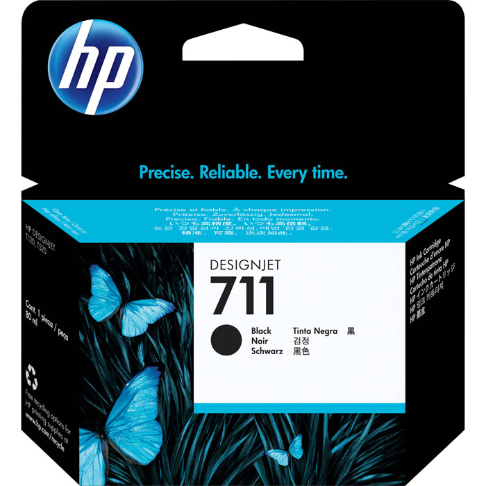 HP 711 (CZ133A), Black струйный картридж для T120/T520CZ133A HP 711 (CZ133A), Black струйный картридж для T120/T520CZ133AКартридж HP 711 емкостью 80 мл с черными чернилами обеспечивает великолепную печать. Четкие линии в сочетании с быстрым высыханием и стойкостью фотографий к смазыванию. Оригинальные чернила HP разработаны и протестированы вместе с принтерами для обеспечения стабильных результатов.