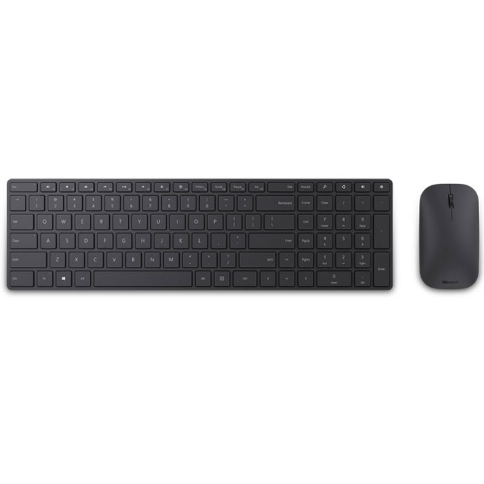 Microsoft Wireless Designer Bluetooth Desktop (7N9-00018) клавиатура + мышь7N9-00018 Microsoft Wireless Designer Bluetooth Desktop (7N9-00018) клавиатура + мышь7N9-00018Современный ультратонкий корпус Microsoft Wireless Designer Bluetooth Desktop делает ваше рабочее место еще привлекательнее. Набор подключается к ноутбуку и планшету по беспроводному интерфейсу на основе технологии Bluetooth Smart — мгновенное подключение без проводов и адаптеров. Полноразмерная клавиатура со встроенной числовой клавиатурой и мышью повысят эффективность вашей работы. Несмотря на минималистический дизайн, клавиатура обеспечивает удобство работы благодаря близкому расположению клавиш, реагирующих на мягкое прикосновение. На клавиатуре есть клавиши мультимедиа, которые позволяют управлять воспроизведением музыки и видео. Клавиатура имеет русскую раскладку. Мышь оснащена технологией Bluetrack, поэтому пользоваться ей гораздо лучше, чем лазерной или оптической. Большой голубой луч вместе с датчиком изображения и пиксельной геометрией, разработанными компанией Майкрософт, создают высококонтрастный снимок поверхности, что...
