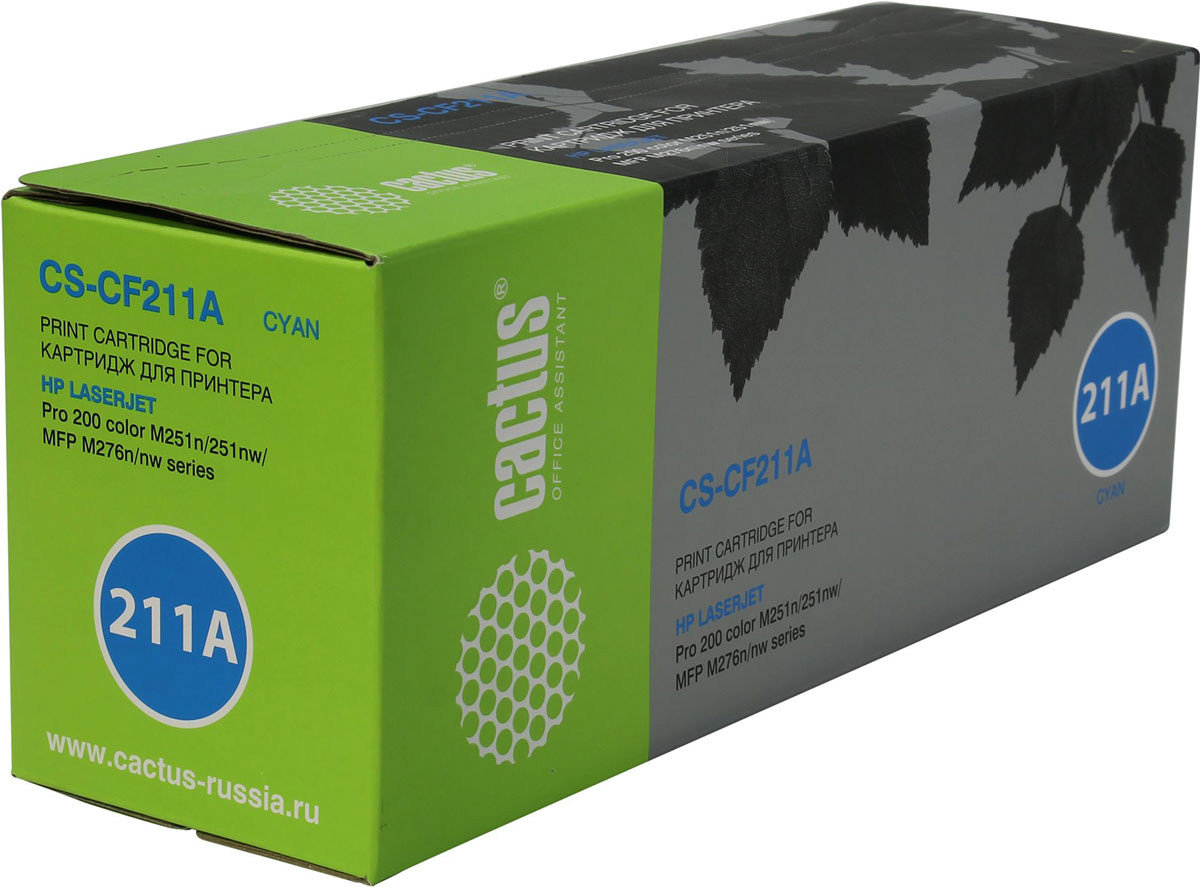 Cactus CS-CF211A, Cyan тонер-картридж для HP LaserJet Pro 200 M251/M276CS-CF211A Cactus CS-CF211A, Cyan тонер-картридж для HP LaserJet Pro 200 M251/M276CS-CF211AКартридж Cactus CS-CF211A для лазерных принтеров HP. Расходные материалы Cactus для печати максимизируют характеристики принтера. Обеспечивают повышенную четкость изображения и плавность переходов оттенков и полутонов, позволяют отображать мельчайшие детали изображения. Обеспечивают надежное качество печати.