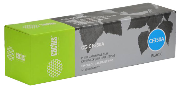 Cactus CS-CF350A, Black тонер-картридж для HP M176/M177CS-CF350A Cactus CS-CF350A, Black тонер-картридж для HP M176/M177CS-CF350AКартридж Cactus CS-CF350A для лазерных принтеров HP. Расходные материалы Cactus для лазерной печати максимизируют характеристики принтера. Обеспечивают повышенную чёткость чёрного текста и плавность переходов оттенков серого цвета и полутонов, позволяют отображать мельчайшие детали изображения. Обеспечивают надежное качество печати.