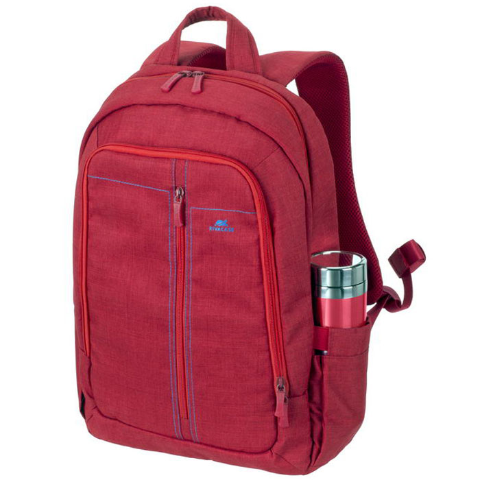 Riva 7560 рюкзак для ноутбука 15,6, RedRivaCase 7560 red Riva 7560 рюкзак для ноутбука 15,6, RedRivaCase 7560 redСтильный городской рюкзак для ноутбука Riva 7560 изготовлен из высококачественной водоотталкивающей ткани. Легкая конструкция с утолщенными стенками создана для защиты ноутбука от случайных ударов и царапин, а также от пыли и влаги. Основное отделение с вертикальной загрузкой имеет мягкие стенки и ремень для надежной фиксации ноутбука до 15.6. Рюкзак оборудован также внутренним отделением для планшета до 10.1. Внешний передний карман на молнии для хранения аксессуаров также имеет панель-органайзер для визитных карт, флэш-накопителей, смартфона, а два боковых кармана служат для размещения емкостей с водой. Двойная застежка молния обеспечивает удобный доступ к устройству. Мягкая ручка для переноски и наплечные ремни со смягчающими подкладками помогут чувствовать себя комфортно в самом долгом путешествии. Специальная система крепления ремешков на липучке закрепляет их и создает дополнительное удобство.