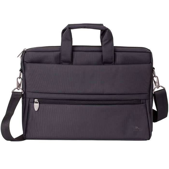 Riva 8630 сумка для ноутбука 15,6, BlackRivaCase 8630 black Riva 8630 сумка для ноутбука 15,6, BlackRivaCase 8630 blackСумка Riva 8630 для ноутбука до 15.6 выполнена из плотного синтетического материала и имеет утолщенные стенки для лучшей защиты ноутбука от случайных ударов и царапин, а также от пыли и влаги. Внутренняя контрастная подкладка серебристого цвета. Два дополнительных внутренних отделения помогут удобно разместить все необходимые документы и планшет до 10.1. Два внешних передних кармана на молнии служат для хранения аксессуаров, флэш-накопителей, визитных карт, смартфона. Дополнительное отделение на задней панели предназначено для хранения аксессуаров, документов. Двойная застежка молния предоставляет удобный доступ к устройству. Удобные ручки для транспортировки и регулируемый, съемный плечевой ремень с мягкой накладкой обеспечат удобство переноски.