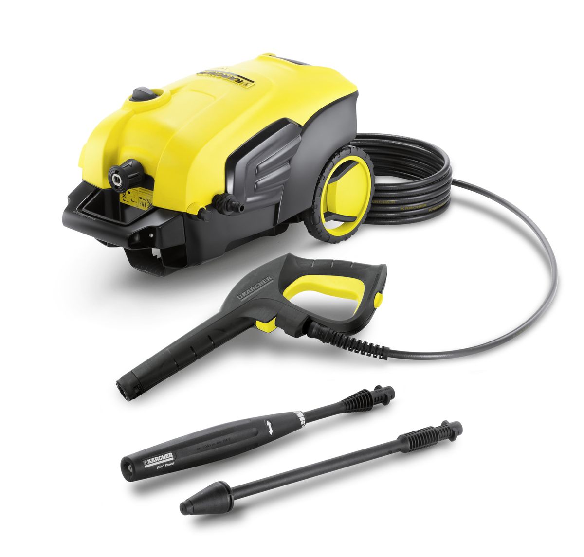 Мойка высокого давления Karcher K 5 Compact, цвет: желтый, черный1.630-720.0 Мойка высокого давления Karcher K 5 Compact, цвет: желтый, черный1.630-720.0Мойка высокого давления Karcher K 5 Compact подходит для эффективной очистки умеренно загрязненных автомобилей, велосипедов и фасадов домов. Она оснащена мощным двигателем водяного охлаждения, а в комплект поставки входят пистолет с разъемом Quick Connect, 8-метровый шланг высокого давления, струйная трубка Vario Power и грязевая фреза. Водяной фильтр надежно защищает насос двигателя от повреждения. Шланг высокого давления быстро и легко присоединяется к мойке и отсоединяется от нее, что экономит время и силы. Большие колеса и эргономичная ручка, устанавливаемая на оптимальной высоте, облегчают перемещение. Мойка высокого давления оснащена встроенной системой всасывания чистящего средства. Практичная система забора воды позволяет снабжать мойку водой из альтернативных источников, например из бочки или цистерны. Удобные и надежные аппараты высокого давления серии Сompact имеют две ручки для транспортировки, чтобы можно было брать минимойку...