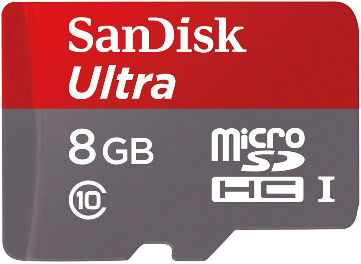 SanDisk Ultra microSDHC Class 10 UHS-I 8GB карта памяти для фотокамерSDSDQUIN-008G-G4 SanDisk Ultra microSDHC Class 10 UHS-I 8GB карта памяти для фотокамерSDSDQUIN-008G-G4Снимайте и храните больше фотографий высокого качества и видео в формате Full HD на смартфоне или планшете Android, используя карту памяти SanDisk Ultra microSDHC Class 10 UHS-I 8GB. Благодаря емкости 8 ГБ вы сможете снимать больше фотографий и видеороликов, не беспокоясь об объеме свободного места. А приложение SanDisk Memory Zone, доступное в магазине Google Play, служит удобным средством для просмотра всех файлов из памяти телефона, доступа к ним и создания резервных копий. Приложение можно настроить на автоматическую выгрузку файлов со встроенного накопителя на карту памяти, что поможет вашему смартфону работать с максимальной производительностью Класс быстродействия 10 для видеосъемки в формате Full HD Эта карта памяти относится к классу 10 для записи видео в высоком качестве и позволяет снимать видео Full HD без выпадения кадров и заедания. А благодаря большой емкости вы сможете хранить множество видеофайлов Full HD без необходимости переноса их на компьютер....