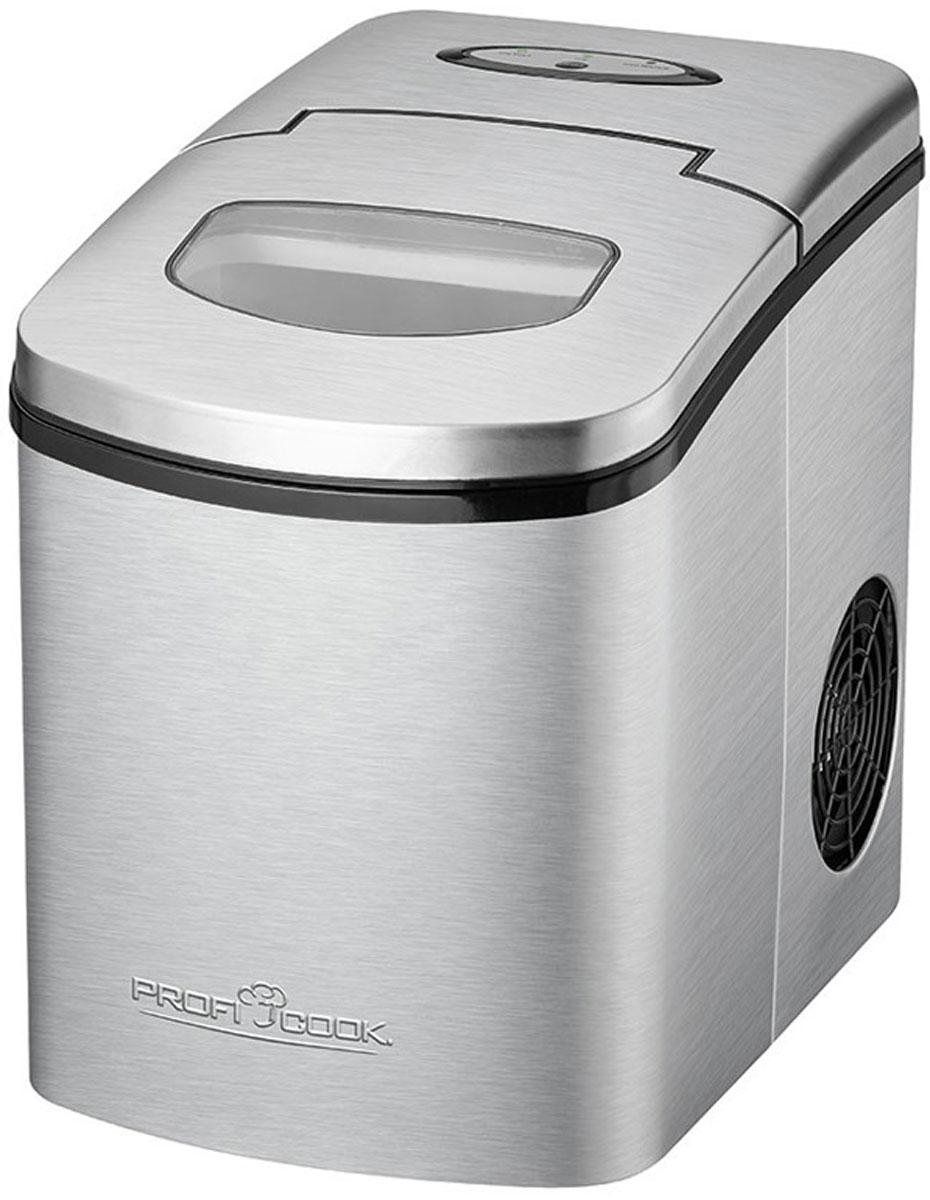 Profi Cook PC-EWB 1079 ледогенераторPC-EWB 1079 Profi Cook PC-EWB 1079 ледогенераторPC-EWB 1079Компактный ледогенератор Profi Cook PC-EWB 1079 с корпусом из нержавеющей стали способен быстро производить лед нажатием буквально 1 кнопки. Идеален для использования на природе, в офисе или небольших барах. Световой LED-индикатор и акустический сигнал подскажут вам о наполнении контейнера со льдом и об отсутствии воды в резервуаре. Прибор отличается бесшумной работой и внушительной производительностью. Производительность — 10-15 кг льда за 24 часа Световой LED-индикатор и акустический сигнал о наполнении контейнера со льдом и об отсутствии воды в резервуаре Режим экономии энергии — отключение по окончании программы Смотровое окошко в крышке