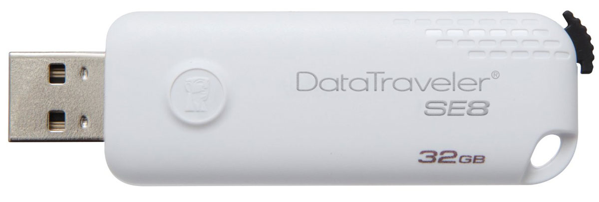 Kingston DataTraveler SE8 32GB, White USB-накопительDTSE8/32GB Kingston DataTraveler SE8 32GB, White USB-накопительDTSE8/32GBUSB-накопитель Kingston DataTraveler SE8 имеет конструкцию без колпачка со специальным рычажком для открывания. Современный и легкий накопитель поддерживает емкость от 8ГБ до 128ГБ и различные варианты цветового оформления в зависимости от емкости. Нанесите на DataTraveler SE8 логотип своей компании и/или запишите цифровые файлы (например, презентации) для продвижения вашей торговой марки. Накопитель DataTraveler SE8 имеет пятилетнюю гарантию, бесплатную техническую поддержку и отличается легендарной надежностью Kingston. Различное цветовое оформление в зависимости от емкости Имеется возможность нанесения логотипа и/или записи цифровых файлов