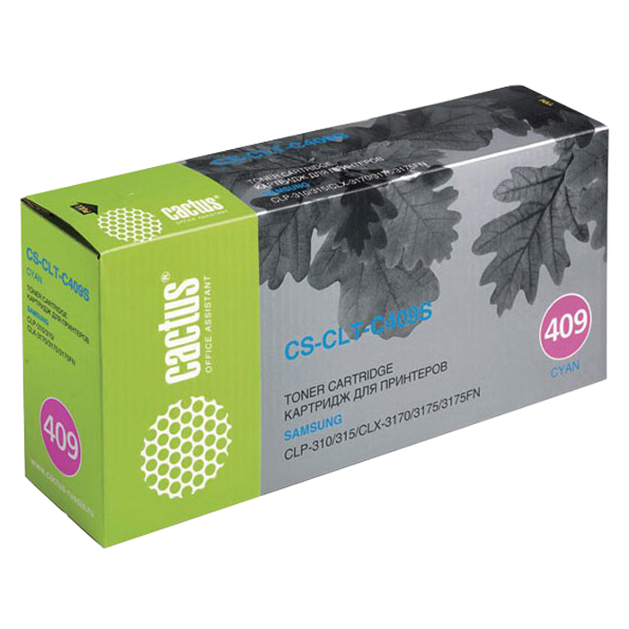 Cactus CS-CLT-C409S, Cyan тонер-картридж для Samsung CLP-310/315; CLX-3170/3175/3175FNCS-CLT-C409S Cactus CS-CLT-C409S, Cyan тонер-картридж для Samsung CLP-310/315; CLX-3170/3175/3175FNCS-CLT-C409SКартридж Cactus CS-CLT-C409S для лазерных принтеров Samsung. Расходные материалы Cactus для печати максимизируют характеристики принтера. Обеспечивают повышенную четкость изображения и плавность переходов оттенков и полутонов, позволяют отображать мельчайшие детали изображения. Обеспечивают надежное качество печати.