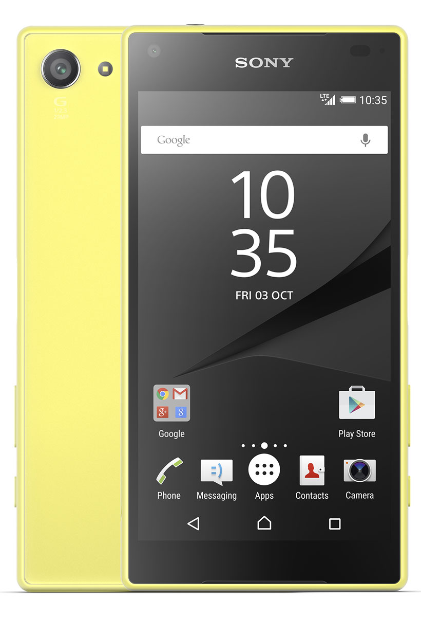 Sony Xperia Z5 Compact, YellowE5823Yellow Sony Xperia Z5 Compact, YellowE5823YellowSony Xperia Z5 Compact - не просто функциональный смартфон. Это устройство, которое расширяет ваши возможности и горизонты. По своим функциям он не уступает смартфонам с большими дисплеями, а благодаря компактному размеру его удобнее использовать в повседневной жизни. В нем всё идеально сбалансировано: дизайн, доступный в разных расцветках, инновации, которые позволяют идти в ногу с прогрессом, и комфортный размер дисплея - 4,6 дюйма. Данная модель имеет комфортные для работы компактные размеры, яркий красочный экран и элементы дизайна, которые притягивают взгляды окружающих. Стильное тиснение на рамке и матированное стекло на задней панели никого не оставит равнодушным. С водостойким корпусом Sony вам больше не придется бояться воды Xperia Z5 Compact не боится воды: он имеет водостойкий корпус, способный выдержать погружение на глубину более метра. Поэтому вам нечего беспокоиться, если вы пролили на него жидкость или попали с ним под дождь. ...