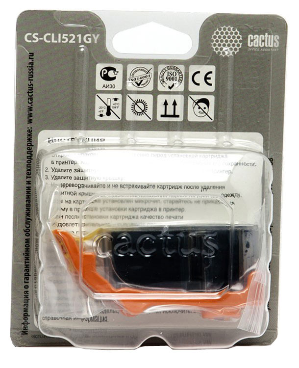 Cactus CS-CLI521GY, Grey струйный картридж для Canon Pixma MP980/ MP990CS-CLI521GY Cactus CS-CLI521GY, Grey струйный картридж для Canon Pixma MP980/ MP990CS-CLI521GYКартридж Cactus CS-CLI521GY для струйных принтеров Canon. Расходные материалы Cactus для печати максимизируют характеристики принтера. Обеспечивают повышенную четкость изображения и плавность переходов оттенков и полутонов, позволяют отображать мельчайшие детали изображения. Обеспечивают надежное качество печати.