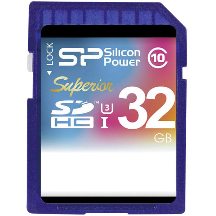 Silicon Power Superior SDHC UHS-I U3 32GB карта памятиSP032GBSDHCU3V10 Silicon Power Superior SDHC UHS-I U3 32GB карта памятиSP032GBSDHCU3V10Silicon Power Superior SDHC UHS-I U3 предлагает значительное улучшение производительности при чтении и записи. Предлагая абсолютно новый опыт работы с фото- и видеосъемкой Superior SDHC UHS-I U3 является идеальным решением для DSLR камер, смартфонов и планшетных ПК. Silicon Power Superior SDHC UHS-I U3 являются идеальным решением для высокоскоростной последовательной фотосъемки, съемки видео Full-HD, а также для хранения большого объема данных. Серия карт памяти Superior отличается высокой скоростью передачи данных, что позволяет снимать фотографии более эффективно. Карты памяти серии Superior соответствует европейским стандартам RoHS и имеют пожизненную гарантию.