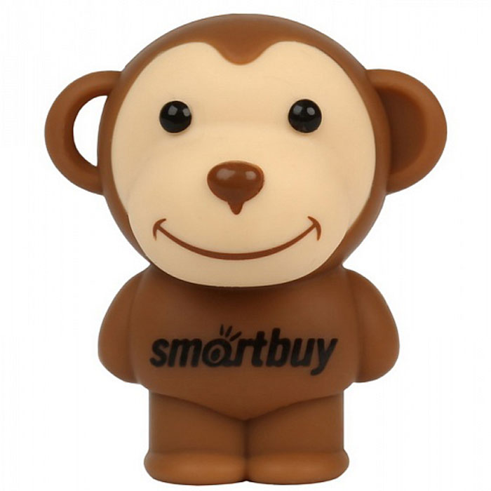 SmartBuy Wild Series Monkey 16GB USB-накопительSB16GBMonkey SmartBuy Wild Series Monkey 16GB USB-накопительSB16GBMonkeySmartBuy Wild Series Monkey - сувенирный флеш-накопитель в ярком дизайне в виде забавной обезьянки, который несомненно порадует вас! Он послужит как модным аксессуаром, так и полезным помощником на работе и дома. Удобная петля для подвешивания позволит прикрепить флешку к брелоку для ключей, чтобы он не потерялся. Совместимость: Windows 7 / 8 / XP / 2000 / Vista, Mac OS 8.6 и Linux 2.4.0 (или выше) / Windows 10