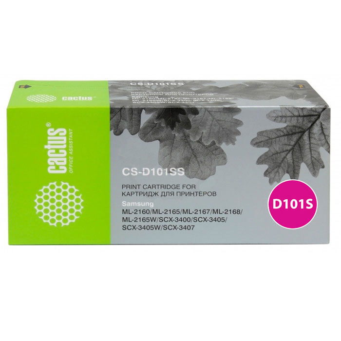 Cactus CS-D101SS, Black тонер-картридж для Samsung ML-2160/ML-2165/ML-2167/ML-2168/ML-2165W/SCX-3400/SCX-3405/SCX-3405W/SCX-3407CS-D101SS Cactus CS-D101SS, Black тонер-картридж для Samsung ML-2160/ML-2165/ML-2167/ML-2168/ML-2165W/SCX-3400/SCX-3405/SCX-3405W/SCX-3407CS-D101SSКартридж Cactus CS-D101SS для лазерных принтеров Samsung. Расходные материалы Cactus для лазерной печати максимизируют характеристики принтера. Обеспечивают повышенную чёткость чёрного текста и плавность переходов оттенков серого цвета и полутонов, позволяют отображать мельчайшие детали изображения. Обеспечивают надежное качество печати.