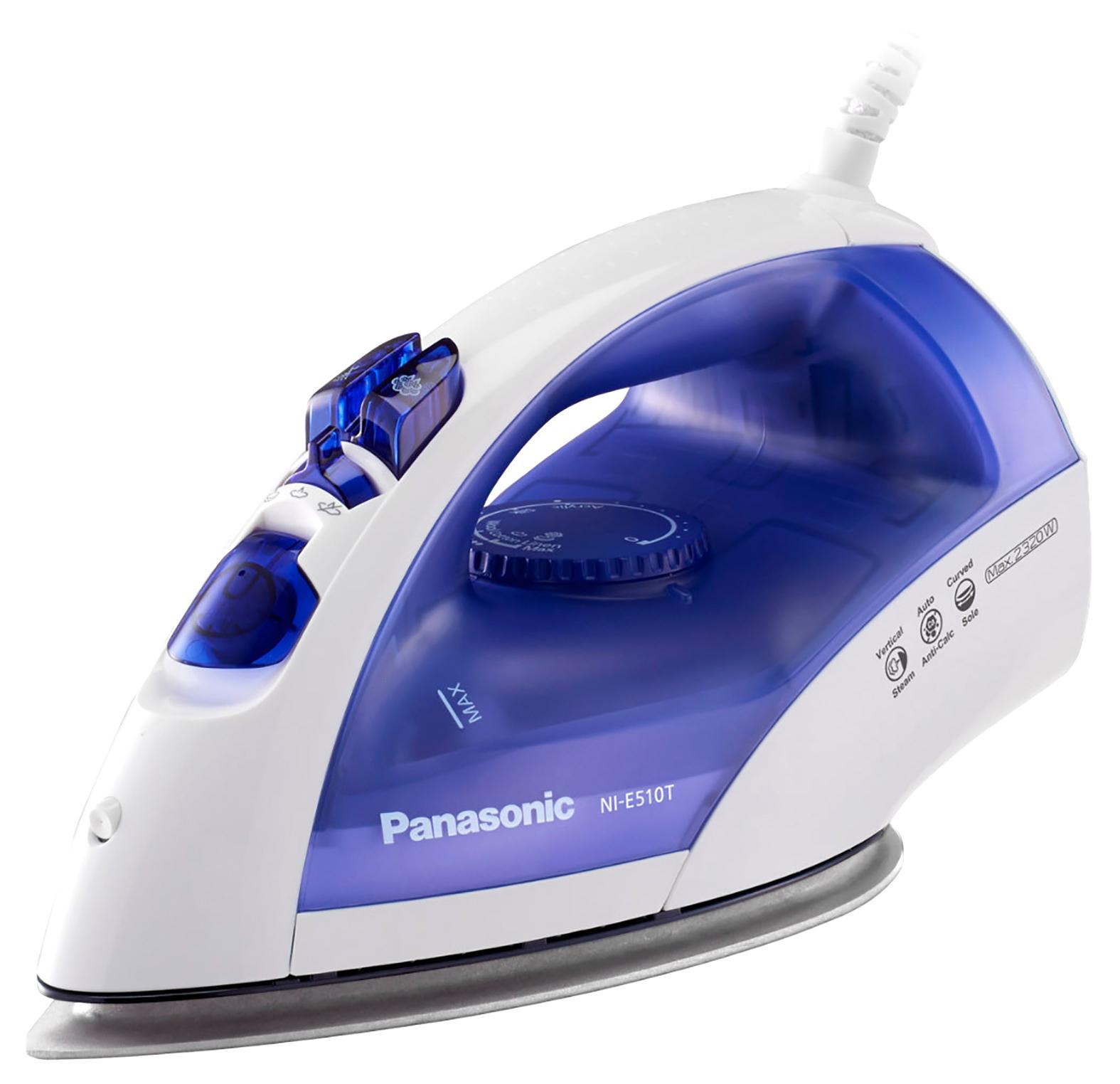 Panasonic NI-E510TDTW утюгNI-E510TDTW Panasonic NI-E510TDTW утюгNI-E510TDTWPanasonic NI-E510TDTW Утюг 2380Вт,сферич.под.Round-Ride,п/у 84г/мин,п/п до 25 г/мин,в/п,защита от накипи CalcCut