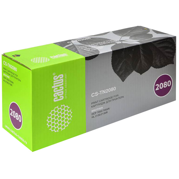 Cactus CS-TN2080, Black тонер-картридж для Brother HL-2130R/DCP-7055RCS-TN2080 Cactus CS-TN2080, Black тонер-картридж для Brother HL-2130R/DCP-7055RCS-TN2080Картридж Cactus CS-TN2080 для лазерных принтеров Brother. Расходные материалы Cactus для лазерной печати максимизируют характеристики принтера. Обеспечивают повышенную чёткость чёрного текста и плавность переходов оттенков серого цвета и полутонов, позволяют отображать мельчайшие детали изображения. Обеспечивают надежное качество печати.