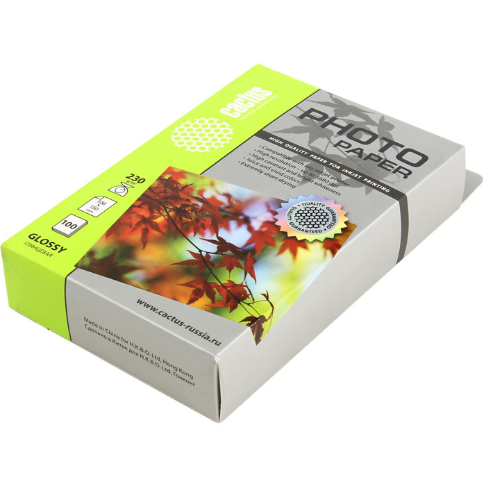 Cactus CS-GA6230100 глянцевая фотобумагаCS-GA6230100 Cactus CS-GA6230100 глянцевая фотобумагаCS-GA6230100Глянцевая фотобумага Cactus CS-GA6230100. Наслаждайтесь лучшими мгновениями вашей жизни в сочных и насыщенных цветах. Представляйте яркие и красочные презентации. Создавайте отпечатки высочайшего качества. Фотобумага Cactus представляет собой оптимальное сочетание цены и качества. Совместима со струйными принтерами Hewlett Packard, Canon, Epson и другими марками. Высококлассное покрытие фотобумаги Cactus позволяет добиться максимально точной цветопередачи при печати фотографий и графики. Предназначена только для струйных принтеров.
