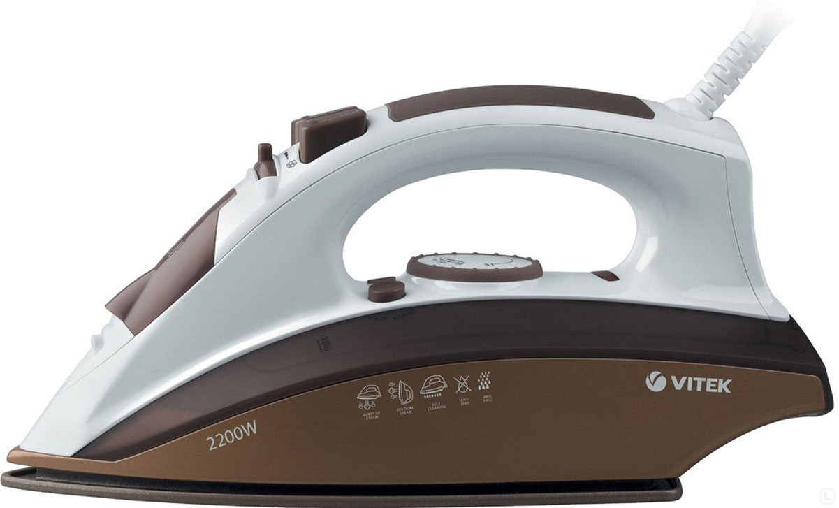 Vitek VT-1209, Brown утюг1209-VT-02 Vitek VT-1209, Brown утюг1209-VT-02Утюг Vitek VT-1209 Brown выделяется среди других своим минимальным весом и удобной конструкцией. Безопасность при использовании обеспечивается индикатором включения и функцией автоматического отключения. Утюг оснащен желобком для пуговиц, а благодаря узкой подошве он легко разглаживает складки при любом покрое одежды. Прочная подошва Ceramic Ultra Care отличается деликатным отношением к ткани. Несколько режимов пара позволяют подобрать оптимальный режим отпаривания для всех материалов.