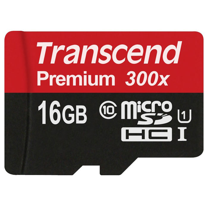 Transcend Premium microSDHC Class 10 UHS-I 300x 16GB карта памяти (без адаптера)TS16GUSDCU1 Transcend Premium microSDHC Class 10 UHS-I 300x 16GB карта памяти (без адаптера)TS16GUSDCU1Карты памяти Transcend microSDHC UHS-I были созданы для того, чтобы повысить эффективность работы с вашим смартфоном или планшетом, и соответствуют всем требованиям стандарта Ultra High Speed Class 1. Построенные на основе самых современных технологий, эти карты обеспечивают максимальный уровень производительности в требовательных к работе подсистемы памяти играх и приложениях, а также позволяют без задержек воспроизводить Full HD-видео с полной кадровой частотой.
