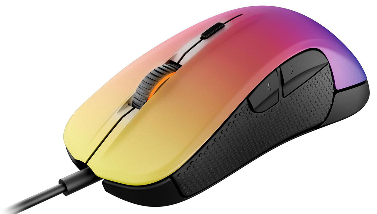 SteelSeries Rival 300 CS GO Fade Edition игровая мышь62279 SteelSeries Rival 300 CS GO Fade Edition игровая мышь62279SteelSeries Rival 300 CS GO Fade Edition - профессиональная игровая мышь, которая имеет в своем арсенале целый ряд технологических новинок последнего поколения и современный дизайн в стиле Counter-Strike: Global Offensive. SteelSeries Rival 300 CS GO Fade Edition отвечает всем требованиям современных геймеров: она оснащена современным оптическим сенсором и переключателями, а также отличается эргономичностью, что является немаловажной деталью во время игры. Прорезиненные вставки и удобные кнопки, а также множество различных опций и дополнений делают эту мышь поистине незаменимой для современного геймера. Настраиваемые кнопки Две зоны подсветки Настройка ExactTech Современный дизайн 6 программируемых кнопок (включая возможность назначить функцию регулировки разрешения сенсора (CPI) для любой из них) Мягкий и прочный кабель Настраиваемые опции Rival 300 CS:GO Fade Edition: Точная настройка характеристик Aim,...