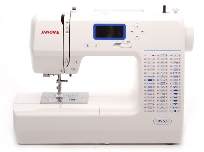 Janome 9953 швейная машина9953 Janome 9953 швейная машина9953Швейная машина JANOME 9953 отвечает требования самой взыскательной рукодельницы. Выполняет 53 операции, из которых 14 рабочих и 7 эластичных строчек. Предусмотрен большой выбор декоративных строчек. 27 видов строчек позволит вам украсить любое ваше швейное изделие, а возможность шитья двойной иглой предоставляет вам неограниченные возможности для творчества. Для удобства использования производителями предусмотрены ЖК-дисплей с информации о выбранной строчке и такие функции, как реверс, регулятор скорости шитья и автоматическое закрепление нити. Возможно отключить механизм подачи ткани, а также при необходимости шить без педали. Автоматический нитевдеватель максимально упростит подготовку машины к работе. В комплектацию входят универсальная лапка для выполнения зиг-зага, для вшивания молнии и для выполнения петель. Выполнение петель в автоматическом режиме позволит вам выметать петлю за считанные минуты и под любую пуговицу. Максимальная высота подъема лапки (11 мм) позволит прошивать...