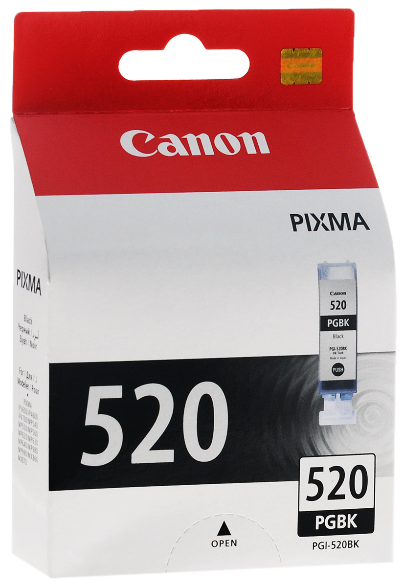 Canon PGI-520BK, Black картридж для струйных МФУ/принтеров2932B004 Canon PGI-520BK, Black картридж для струйных МФУ/принтеров2932B004Картридж Canon PGI-520BK с черными чернилами для принтеров Canon. Тип чернил: пигментные Емкость: 19 мл