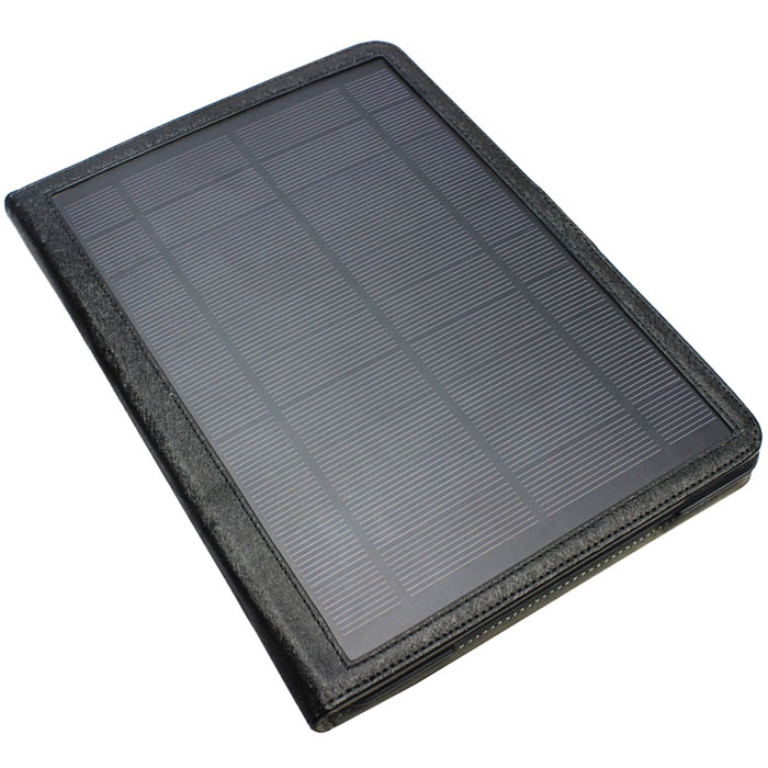 Promate SolCase-Air, Black чехол-аккумулятор для iPad Air00007469 Promate SolCase-Air, Black чехол-аккумулятор для iPad Air00007469Теперь с вашим iPad Air вы не зависите от розеток в принципе! Передовая революционная технология солнечных батарей встроена в чехол Promate SolCase-Air и позволяет вам не думать о заряде вашего прибора от электричества в принципе. Теперь у вас всегда с собой неограниченный заряд iPad Air, т.к. зарядка может происходить как от солнечной энергии, так и от света дневных ламп дома или в офисе. SolCase. Promate SolCase-Air не останавливается на достигнутом, он может быть еще использован как вертикальная подставка, чтобы печатать или просматривать информацию было еще удобней. Интеллектуальная крышка чехла позволяет не думать о включении и выключении вашего гаджета, при открытии крышки iPad Air включится автоматически сам, а при закрытии ее - выключится.