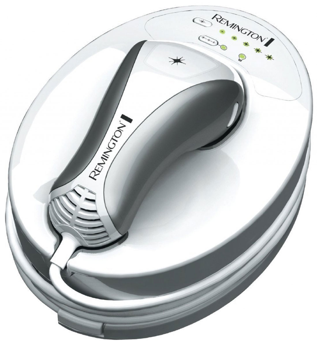 Remington IPL6250 фотоэпиляторIPL6250 Remington IPL6250 фотоэпиляторIPL6250Приготовьтесь к свободе от нежелательных волос с фотоэпилятором Remington IPL6250. С помощью этого умного прибора, вы сможете быстро и безболезненно достичь результата салонного качества в домашних условиях. Remington IPL6250 использует современную инновационную технологию для избавления от нежелательных волос всего после трех применений. Этот фотоэпилятор оснащен технологией PROPULSE, с помощью чего световой импульс проникает в волосяную луковицу, тем самым блокируя механизм роста волоса, делая кожу гладкой. Remington IPL6250 подходит женщинам и мужчинам, и может использоваться на теле ниже шеи: на ногах, руках, подмышках, линии бикини, груди и плечах. Стильный эргономичный дизайн и удобная рукоятка обеспечат комфортное использование прибора. Благодаря вечной лампе, вам не придется докупать дополнительные аксессуары и вы будете уверены, что сможете воспользоваться фотоэпилятором в любой момент. Вечная лампа Быстрый: перманентный результат после 3-х...