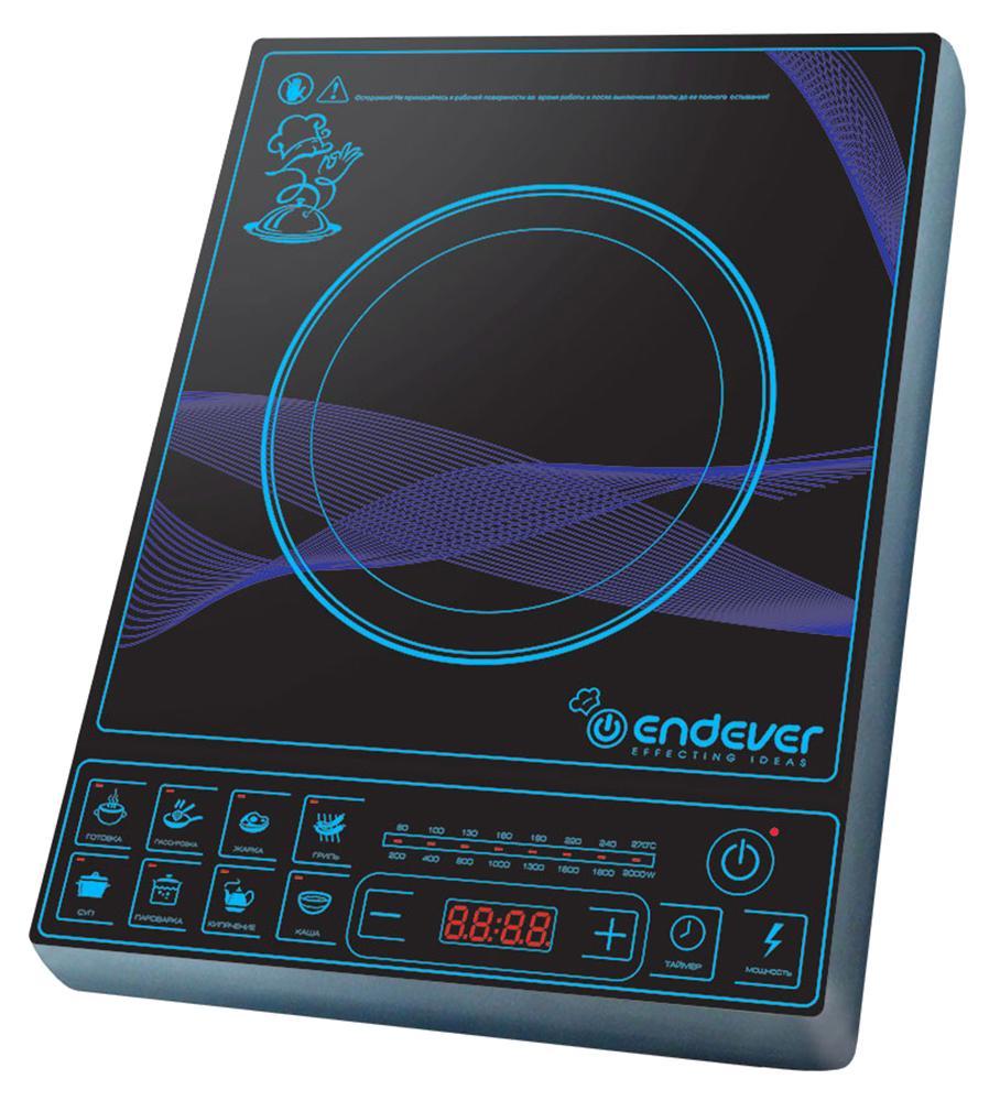 Endever IP-28 индукционная плитаIP-28 Endever IP-28 индукционная плитаIP-28Индукционная плитка Endever Skyline IP-28 - это настольная электрическая плитка с варочной панелью и индукционной конфоркой. Электрический ток, проходя через медную катушку, находящуюся под конфоркой, индуцирует высокочастотный вихревой ток, который моментально нагревает дно посуды, а с ним и пищу. Таким образом, нагревается не конфорка, а непосредственно сама посуда, находящаяся на ней. Преимущества: Экономичность. Индукционная плитка Endever Skyline IP-28 потребляет в несколько раз меньше электроэнергии, чем обычная электрическая, за счет того, что конфорка автоматически подстраивается под диаметр дна посуды и нагревает только необходимую площадь. Она экономит не только энергию, но и Ваше время. За счёт большой мощности (2000 Вт) быстро нагревается и постоянно поддерживает необходимую температуру, что значительно сокращает время приготовления пищи. Безопасность. В индукционной плитке нет открытого огня или раскаленной конфорки. Кроме...
