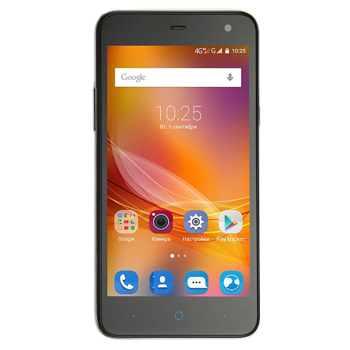 ZTE Blade L4 Pro, BlackZTE BLADE L4 PRO 4G BLACK ZTE Blade L4 Pro, BlackZTE BLADE L4 PRO 4G BLACKZTE Blade L4 Pro - доступный и производительный смартфон в эргономичном корпусе на базе 64-битного четырёхъядерного процессора MediaTek MT6735P с частотой 1 ГГц и 1 ГБ оперативной памяти. Для хранения информации предусмотрено 8 ГБ встроенной памяти. Телефон оснащен качественным 5-дюймовым HD IPS-дисплеем с разрешением 1280 x 720 пикселей, а также двумя слотами для сим-карт и слотом для карт памяти microSD (до 32 ГБ). Емкость аккумулятора составляет 2200 мАч. ZTE Blade L4 Pro имеет основную камеру 8 мегапикселей со вспышкой и фронтальную на 5 мегапикселей для видеозвонков и селфи. Работает девай под управлением современной ОС Android 5.1. Телефон сертифицирован Ростест и имеет русифицированный интерфейс меню, а также Руководство пользователя.