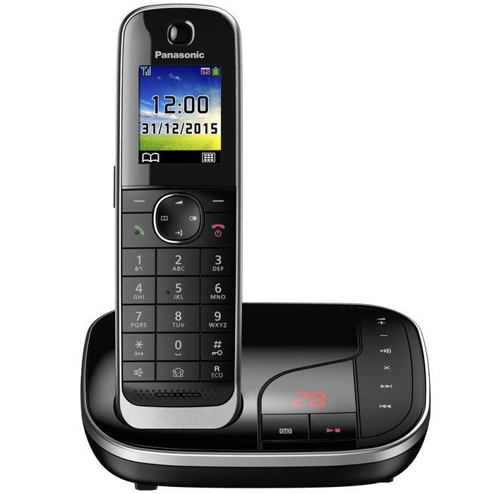 Panasonic KX-TGJ320RUB DECT-телефонKX-TGJ320RUB Panasonic KX-TGJ320RUB DECT-телефонKX-TGJ320RUBPanasonic KX-TGJ320RUB - цифровой беспроводной телефон c автоответчиком и одной трубкой. Серебристая рамка и глянцевая поверхность корпуса придают устройству роскошный вид. Увеличенная емкость батареи обеспечивает максимальную продолжительность работы в режиме разговора в течение 15 часов, поэтому вы сможете говорить дольше. Кроме того, в режиме ожидания трубка может находиться вне базы без подзарядки в течение 10 дней. В случае отключения электричества питание базового блока осуществляется от аккумулятора трубки. Отсутствие электричества не сможет помешать вам сделать важные звонки. Вы можете заблокировать любой выбранный номер, а также любые последовательности чисел (от 2 до 8 цифр), совпадающие с номерами, внесенными в черный список. Канал связи между беспроводной трубкой и базовым блоком зашифрован, а ключ шифрования периодически меняется для поддержания высокого уровня безопасности. Беспроводная трубка передает информацию...