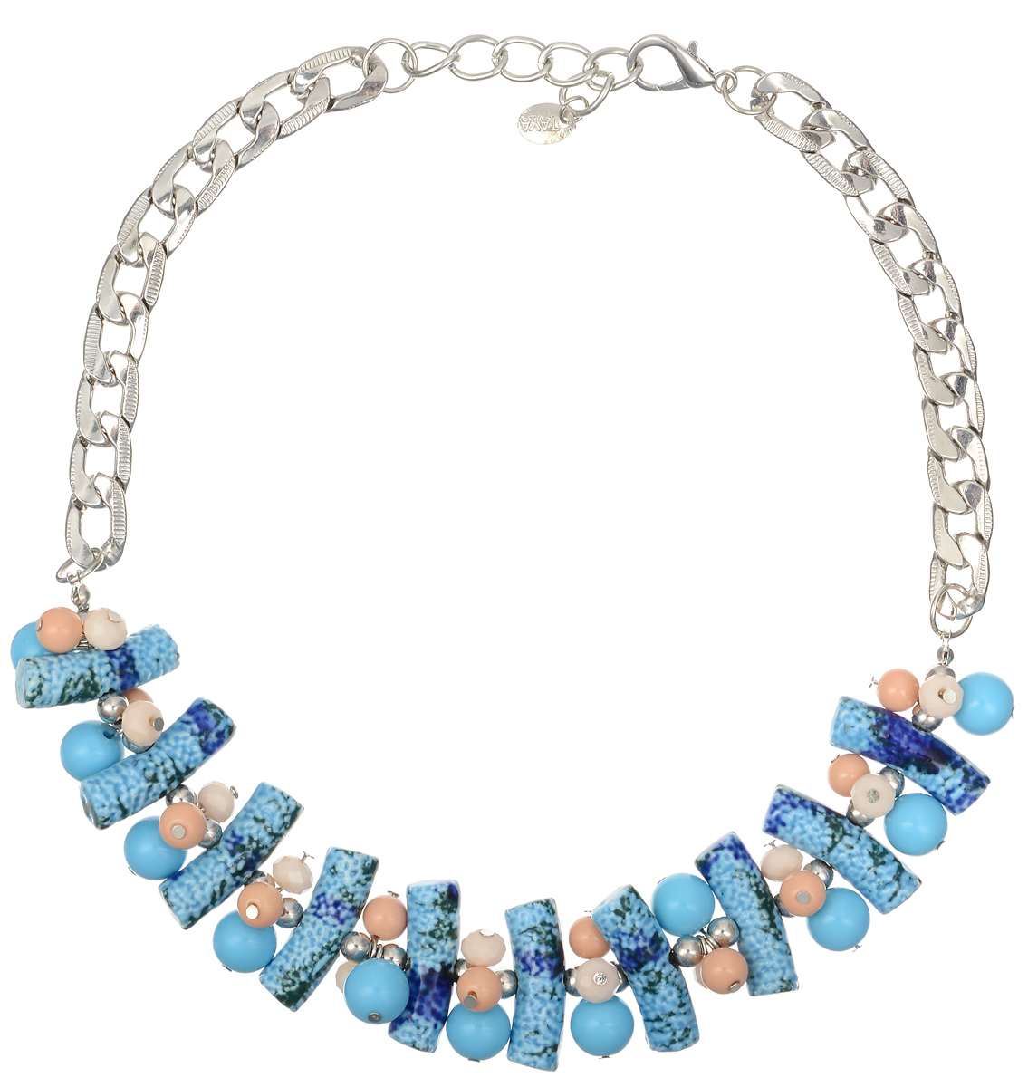 Колье Taya, цвет: голубой, серебристый. T-B-10180T-B-10180-NECK-BLUE Колье Taya, цвет: голубой, серебристый. T-B-10180T-B-10180-NECK-BLUEВеликолепное колье Taya выполнено из металлического сплава на основе латуни. Изделие оформлено бусинами из пластика и стекла, и дополнено декоративными элементами из керамики. Колье имеет надежную застежку-карабин с регулирующей длину цепочкой. Такое колье позволит вам с легкостью воплотить самую смелую фантазию и создать собственный, неповторимый образ.