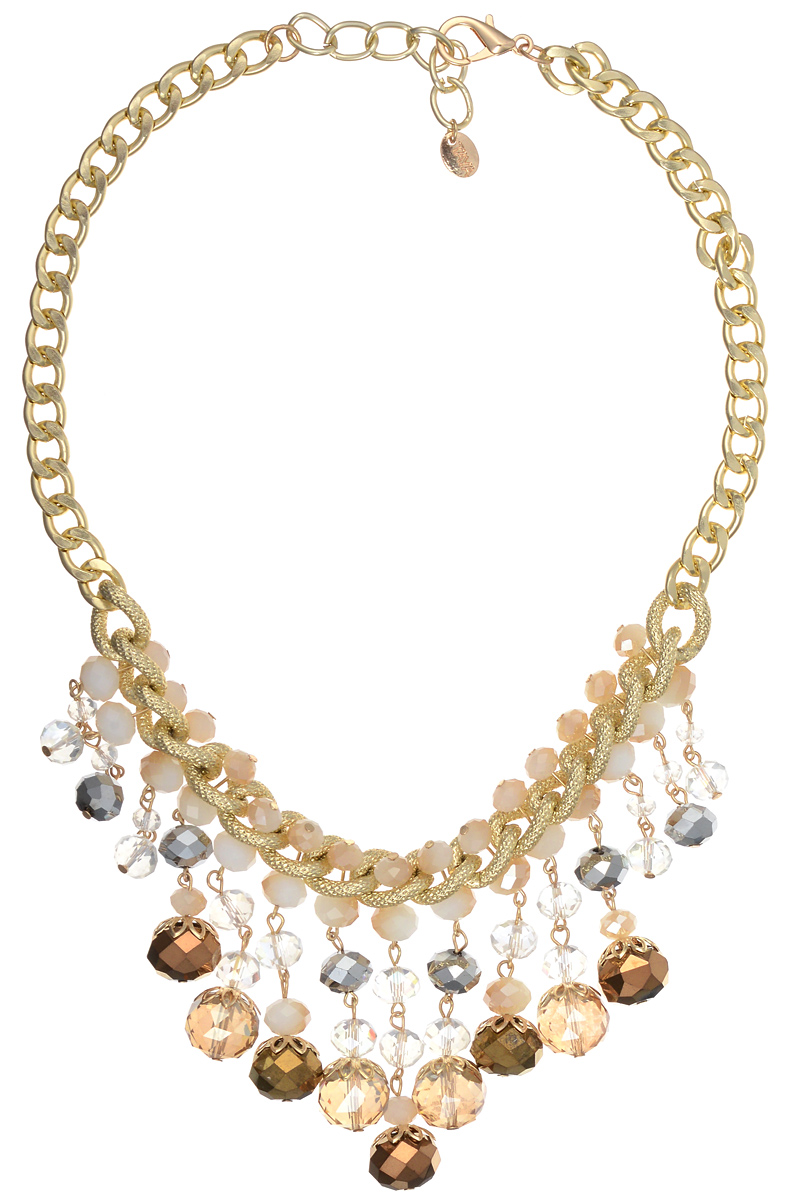 Колье Taya, цвет: золотистый. T-B-10181T-B-10181-NECK-GOLD Колье Taya, цвет: золотистый. T-B-10181T-B-10181-NECK-GOLDВеликолепное колье Taya выполнено из металлического сплава на основе латуни. На цепочке крупного плетения с необычной выделкой располагаются подвески из стеклянных ограненных бусин. Колье имеет надежную застежку-карабин с регулирующей длину цепочкой. Такое колье позволит вам с легкостью воплотить самую смелую фантазию и создать собственный, неповторимый образ.