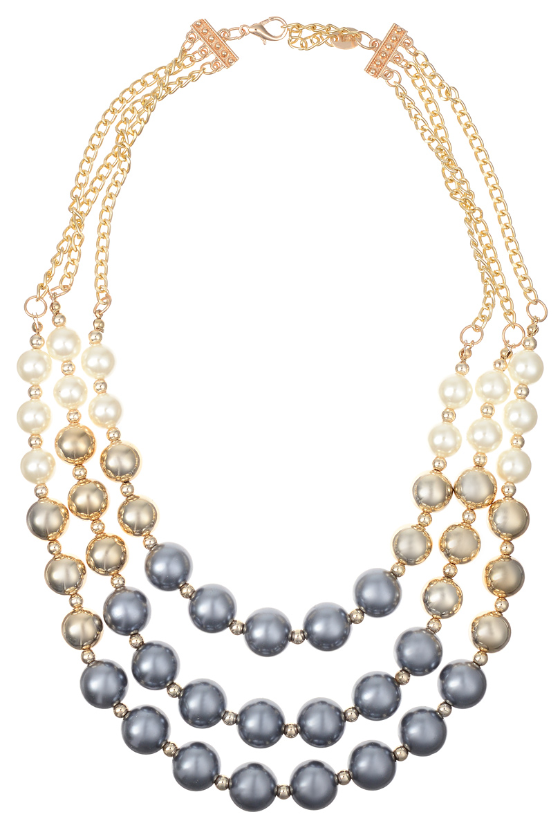 Колье Taya, цвет: золотистый, хематит. T-B-10205T-B-10205-NECK-GL.HEMATITE Колье Taya, цвет: золотистый, хематит. T-B-10205T-B-10205-NECK-GL.HEMATITEВеликолепное колье Taya выполнено из металлического сплава на основе латуни в виде трех рядов бус. Колье имеет надежную застежку-карабин с регулирующей длину цепочкой. Такое колье позволит вам с легкостью воплотить самую смелую фантазию и создать собственный, неповторимый образ.