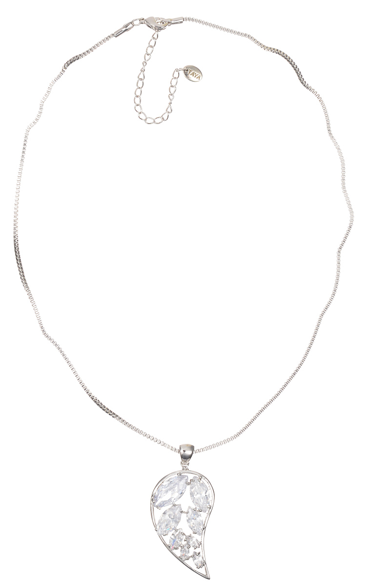 Колье Taya, цвет: серебристый. T-B-7167T-B-7167-NECK-SILVER Колье Taya, цвет: серебристый. T-B-7167T-B-7167-NECK-SILVERОригинальное колье Taya выполнено из металлического сплава. Колье представляет собой цепочку тонкого плетения с кулоном в виде листочка, оформленного стразами. Изделие застегивается при помощи замка-карабина. Длина колье регулируется. Такое колье подойдет как для вечернего образа, так и на каждый день для завершения вашего наряда.
