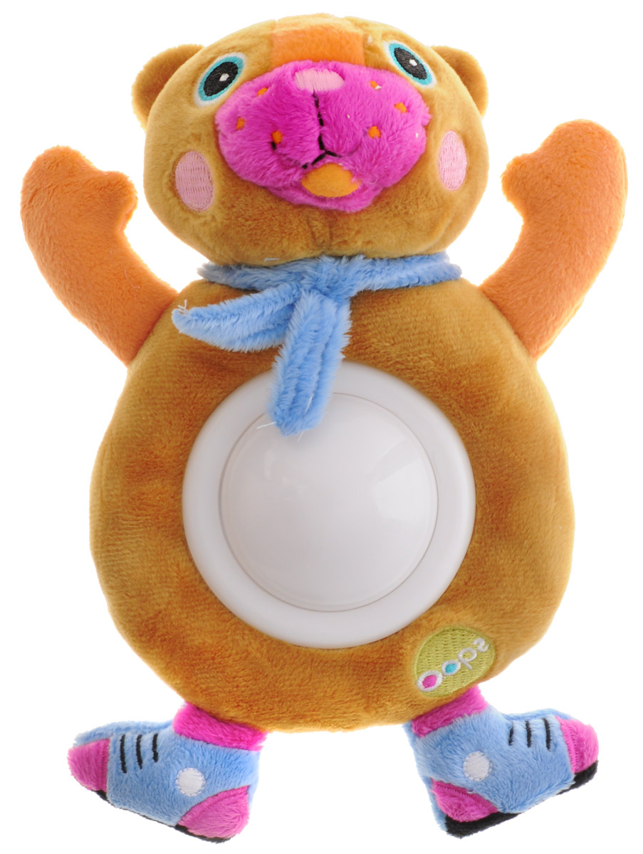 Oops Игрушка-ночник МедвежонокO 18001.11 Oops Игрушка-ночник МедвежонокO 18001.11Мягкая игрушка-ночник Oops Медвежонок порадует вашего малыша и поможет создать спокойную обстановку перед сном. Игрушка-ночник выполнена из мягкого, приятного на ощупь текстильного материала, и имеет светильник из прочного пластика на животе, поэтому она не только разнообразит игры малыша днем, но и поможет крохе быстро заснуть ночью. Нажмите на животик игрушки - и светильник начнет светиться мягким светом. Благодаря тому, что ночник может менять цвета, ребенку никогда не будет с ним скучно. Красочный и практичный ночник-игрушка подойдет для малышей с рождения, и станет прекрасным подарком для родителей, ведь он поможет ему справиться с боязнью темноты, успокоит малыша, и сделает его сон крепким и здоровым. Необходимо докупить 2 батарейки напряжением 1,5V типа ААA (не входят в комплект).