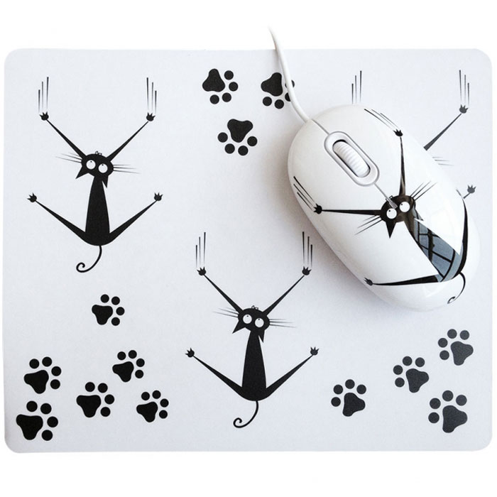 CBR Crazy Cat мышь + коврикCrazy Cat CBR Crazy Cat мышь + коврикCrazy CatCrazy Cat – это говорящее название вполне подходит чумовому набору от компании CBR! На ковре нанесен принт – три диких кошки сползают по поверхности и следы лап. Глянцевый корпус мыши выполнен в том же стиле- изображение кошки цепляется всеми четырьмя конечностями за края корпуса. Яркий и нестандартный дизайн легко подойдет для поднятия настроения как в офисе так и дома. А также станет прекрасным подарком для любого праздника!