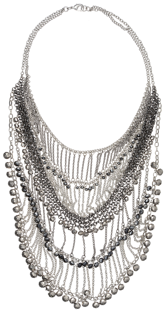 Колье Taya, цвет: серебристый. T-B-5890T-B-5890-NECK-SILVER Колье Taya, цвет: серебристый. T-B-5890T-B-5890-NECK-SILVERЭлегантное колье Taya выполнено в виде нескольких рядов цепочек из бижутерийного сплава, которые дополнены гранеными бусинами из стекла. Колье застегивается на практичный замок-карабин. Колье Taya выгодно подчеркнет изящество, женственность и красоту своей обладательницы.
