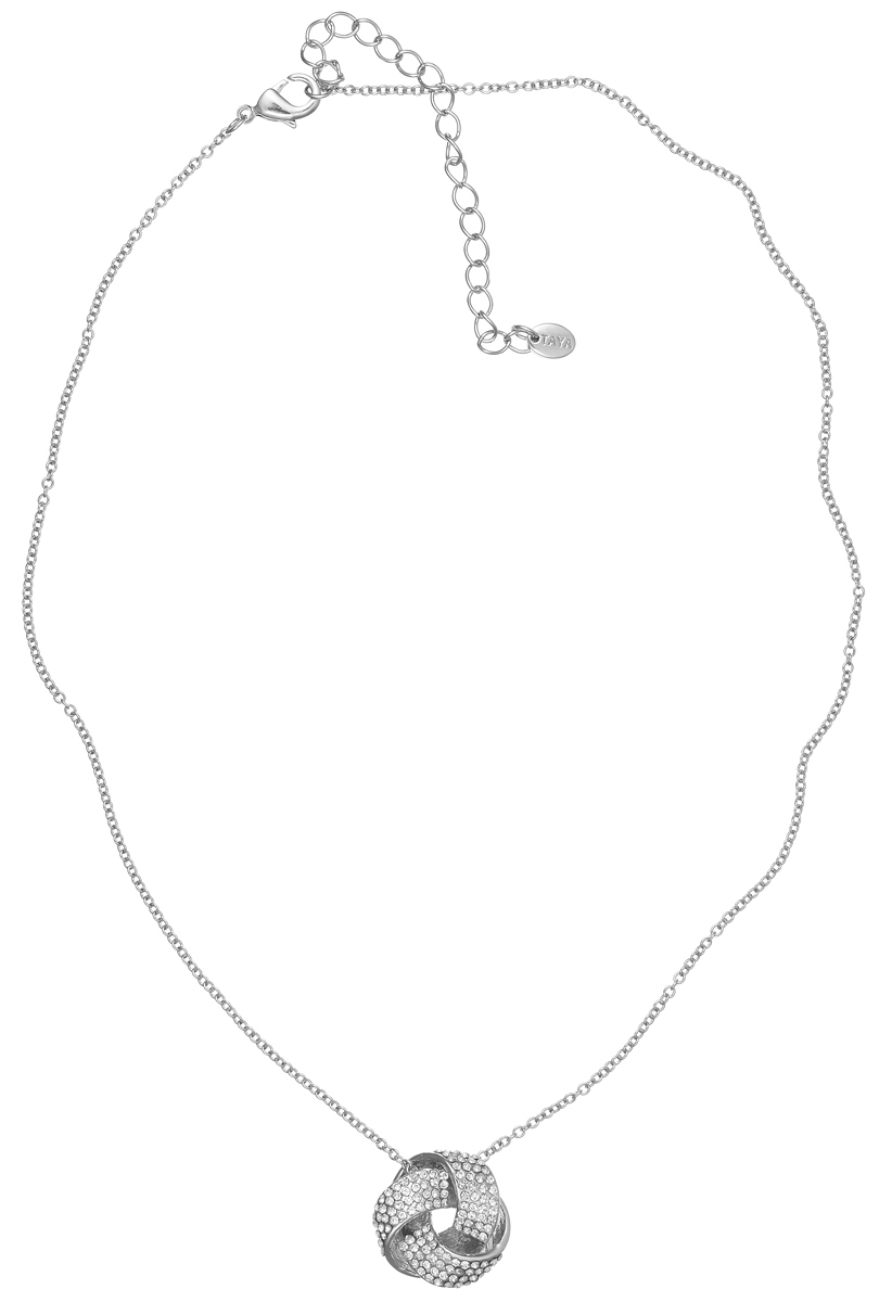 Колье Taya, цвет: серебристый. T-B-5736T-B-5736-NECK-RHODIUM Колье Taya, цвет: серебристый. T-B-5736T-B-5736-NECK-RHODIUMЭлегантное колье Taya выполнено из бижутерийного сплава. Колье дополнено подвеской оригинальной формы, которая оформлена стеклянными стразами. Колье застегивается на практичный замок-карабин, длина изделия регулируется за счет дополнительных звеньев. Колье Taya выгодно подчеркнет изящество, женственность и красоту своей обладательницы.