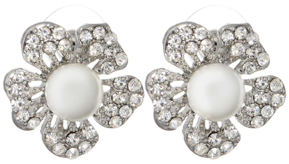 Серьги Taya, цвет: серебристый, белый. T-B-6060T-B-6060-EARR-SL.PEARL Серьги Taya, цвет: серебристый, белый. T-B-6060T-B-6060-EARR-SL.PEARLСтильные серьги-пуссеты Taya выполнены из металлического сплава. Изделие оформлено бусиной и россыпью страз. Застегиваются серьги на замок-гвоздик. Серьги-пуссеты Taya подчеркнут ваш стиль и помогут внести разнообразие в привычный образ.