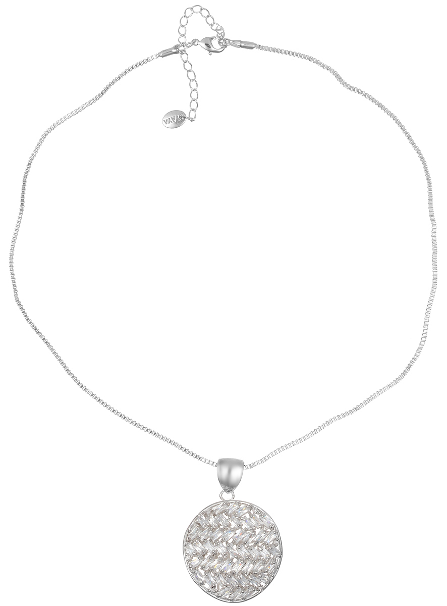 Колье Taya, цвет: серебристый. T-B-7165T-B-7165-NECK-SILVER Колье Taya, цвет: серебристый. T-B-7165T-B-7165-NECK-SILVERЭлегантное колье Taya выполнено из бижутерийного сплава. Колье дополнено ажурной подвеской оригинальной формы, которая оформлена стеклянными стразами. Колье застегивается на практичный замок-карабин, длина изделия регулируется за счет дополнительных звеньев. Колье Taya выгодно подчеркнет изящество, женственность и красоту своей обладательницы.