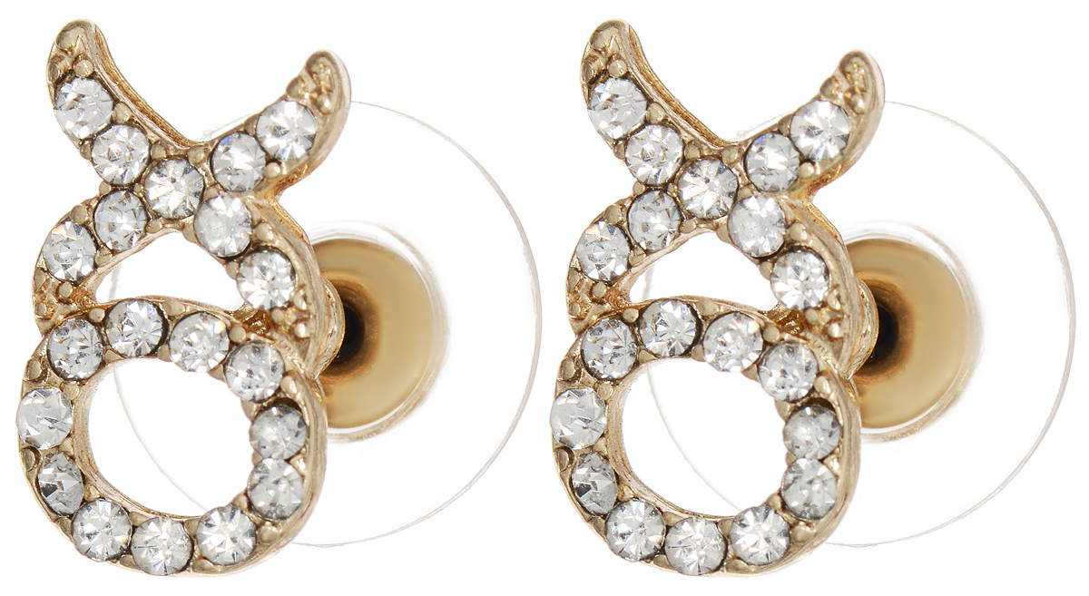 Серьги Taya, цвет: золотистый. T-B-5234T-B-5234-EARR-GL.CRYSTAL Серьги Taya, цвет: золотистый. T-B-5234T-B-5234-EARR-GL.CRYSTALОригинальные серьги-пуссеты Taya изготовлены из металлического сплава золотистого цвета в виде надписи XO и дополнены стразами. Серьги-пуссеты застегиваются на замок-гвоздик с пластиковыми заглушками. Такие серьги позволят вам с легкостью воплотить самую смелую фантазию и создать собственный, неповторимый образ.