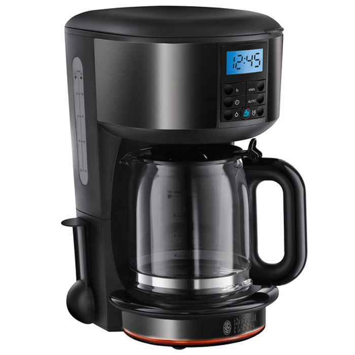 Russell Hobbs 20684-56 Legacy, Black кофеварка20684-56 Russell Hobbs 20684-56 Legacy, Black кофеварка20684-56Кофеварка обладает улучшенной технологией подачи воды для максимального смачивания всей поверхности молотого кофе, что гарантирует сохранение богатого вкуса и аромата, а оптимальная температура воды для заваривания кофе достигается на 50% быстрее*. Кофеварка Legacy может приготовить до 10 чашек за одно заваривание (емкость стеклянного кувшина 1.25 л.), а если вам необходимо меньше - просто выберите опцию на 1-4 чашки. Кофеварка обладает цветовым кольцом с красной подсветкой, которое индицирует режим заваривания и функцию поддержания тепла после приготовления.
