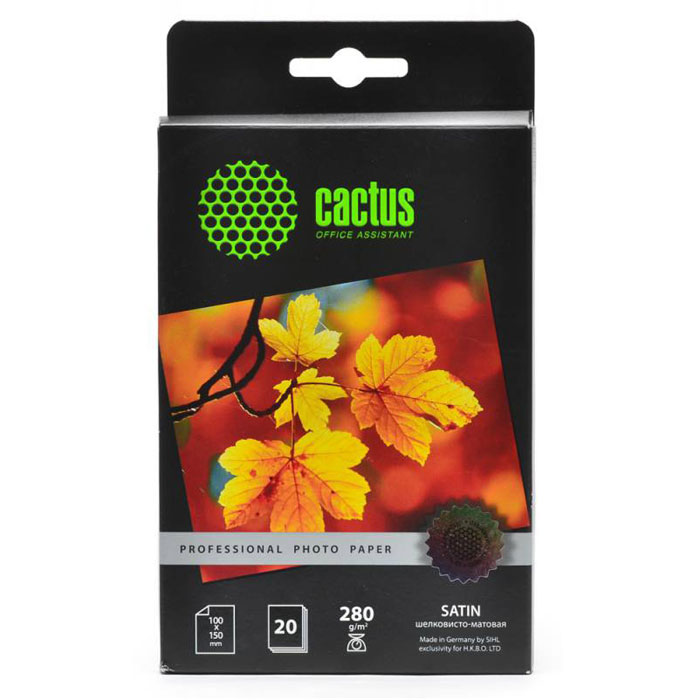 Cactus CS-SMA628020 Professional шелковисто-матовая фотобумагаCS-SMA628020 Cactus CS-SMA628020 Professional шелковисто-матовая фотобумагаCS-SMA628020Шелковисто-матовая фотобумага Cactus CS-SMA628020 Professional. Шелковисто-матовая бумага или Сатин - это фотобумага уровня премиум, которая наиболее похожа на привычные нам распечатки из фотолабораторий. Произведенная на высокотехнической полимерной основе, она полностью влагонепроницаема. Сатин от Cactus обладает зернистой текстурой и оригинальным шелковым блеском, где каждое зерно играет лучах света и улучшает ваши памятные фотографии