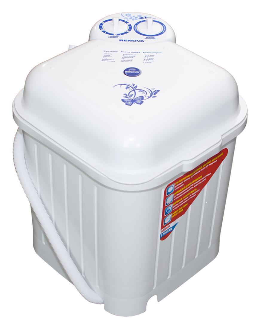 Renova WS-35E стиральная машина4650000914621 Renova WS-35E стиральная машина4650000914621Новая серия New Energy Более мощный двигатель Эксклюзивная форма активатора максимально эффективно распределяет потоки воды Новый дизайн Класс энергоэффективности: А+ Загрузка сухого белья в бак до 3.5 кг Потребляемая мощность: 245 Вт Таймер стирки до 15мин Пластиковый корпус из полипропилена: прочный, не желтеет Крышка-тазик емкостью 9л Три режима работы Реверс Фильтр для сбора ворса и пуха Намотка шнура Два равнозначных положения сливного шланга на корпусе Новый эффективный активатор Масса НЕТТО:9,5 кг Масса БРУТТО: 10 кг Габариты (ширина/глубина/высота): 480х480х525мм Размеры упаковки: 500x500x550мм Сделано в России